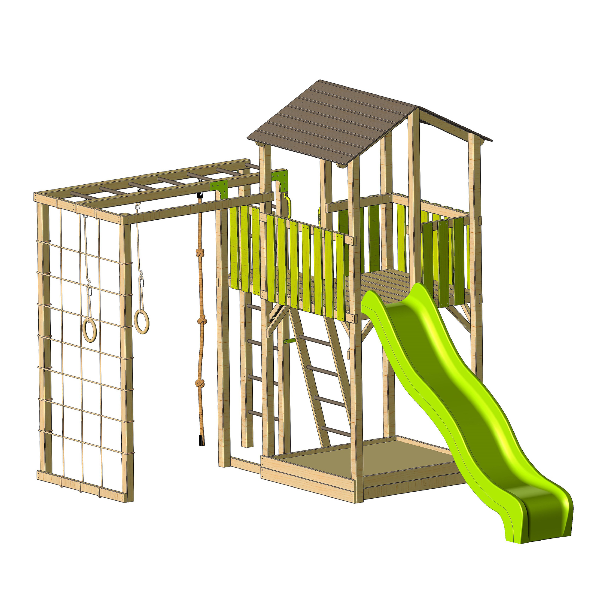 C2 Classic Playground with Slide and Gym Module