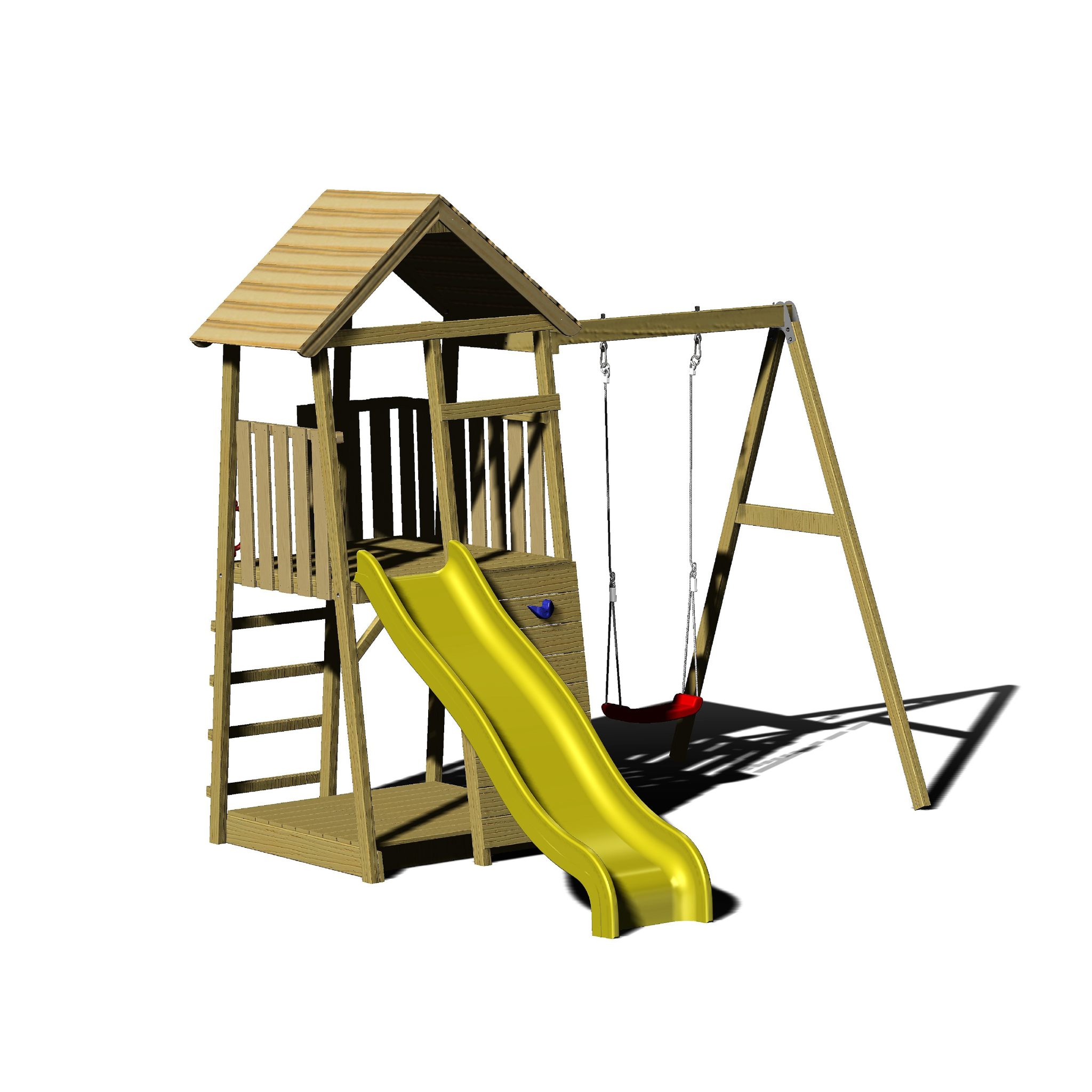 J3 Junior Play Tower with Slide, Sandpit and Single Swing