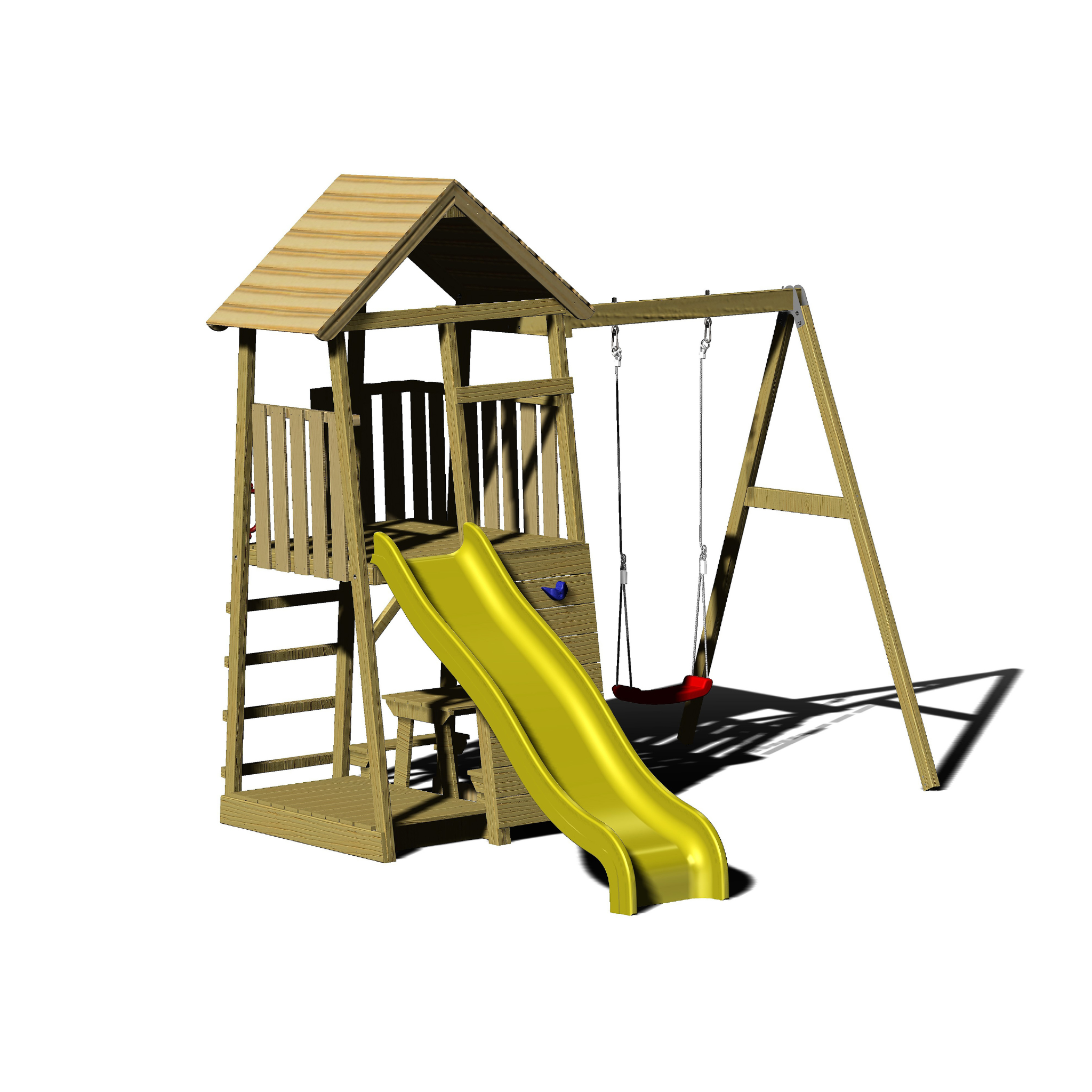 J7 Junior Play Tower with Slide, Sandpit, Picnick Bench and Single Swing