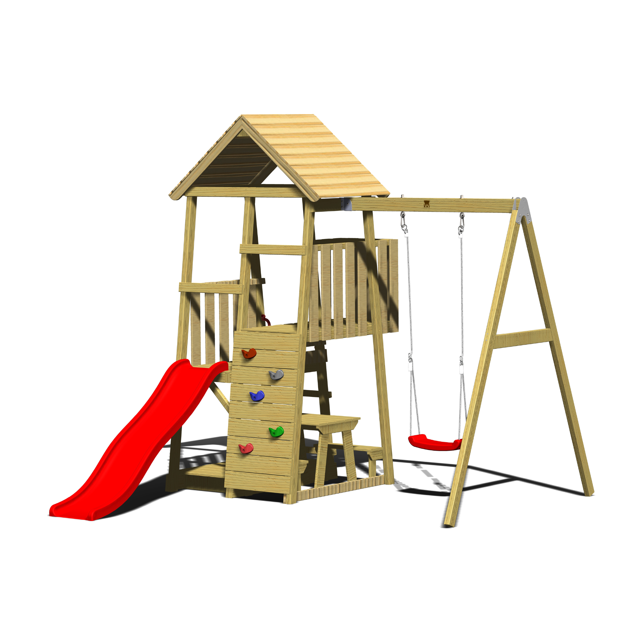 J8 Junior Activity Tower with Slide, Sandpit, Picnick Bench and Single Swing