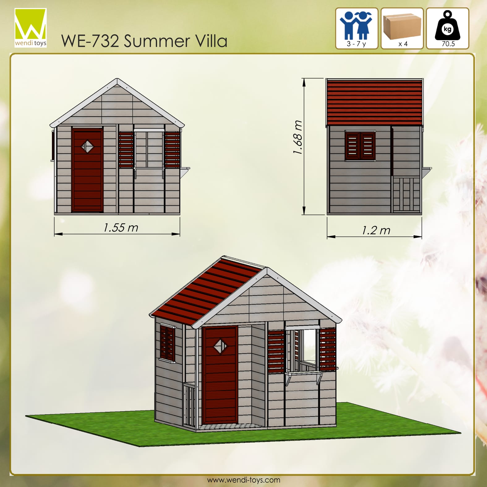 M12R Playhouse Summer Villa Red