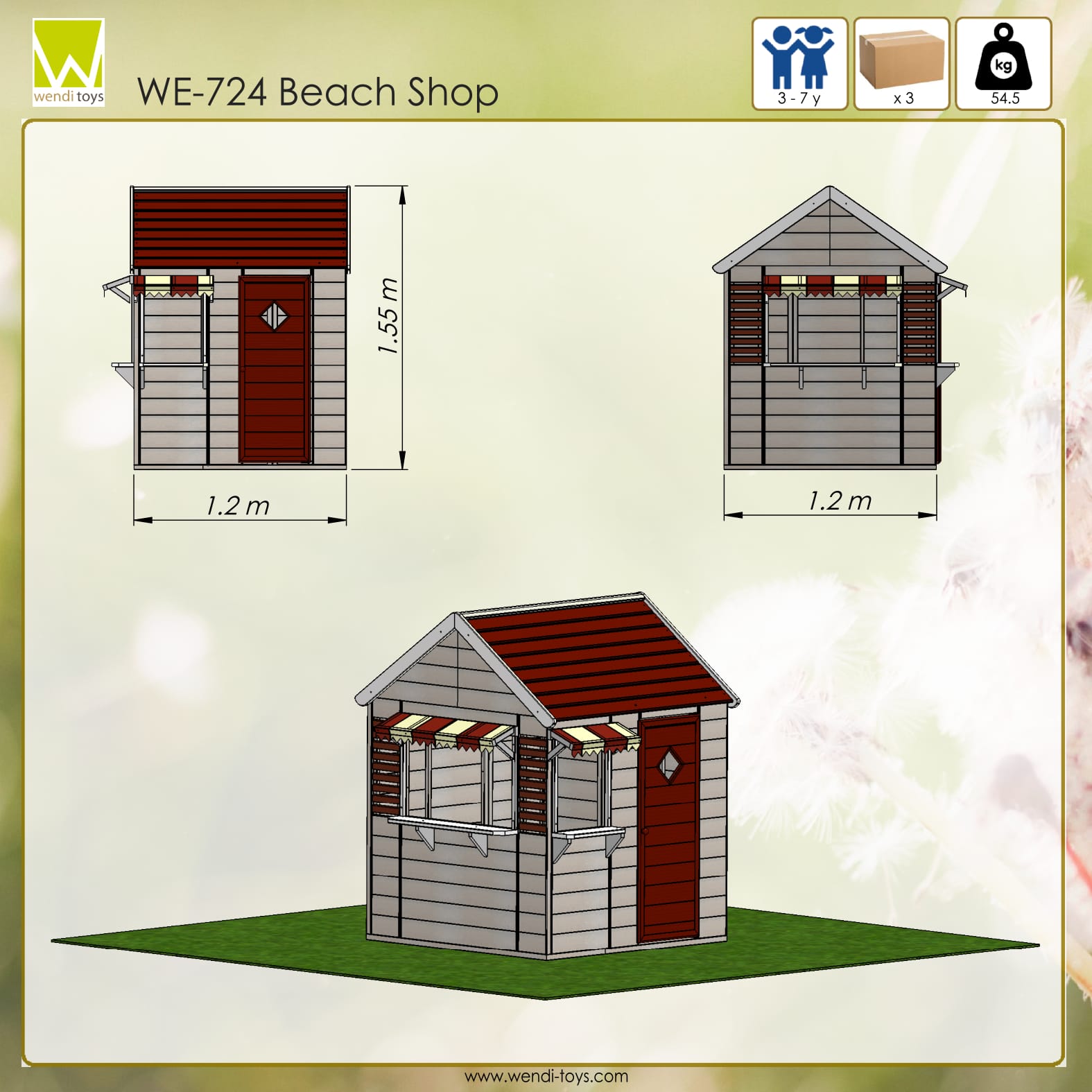 M16R Playhouse Beach Shop Red