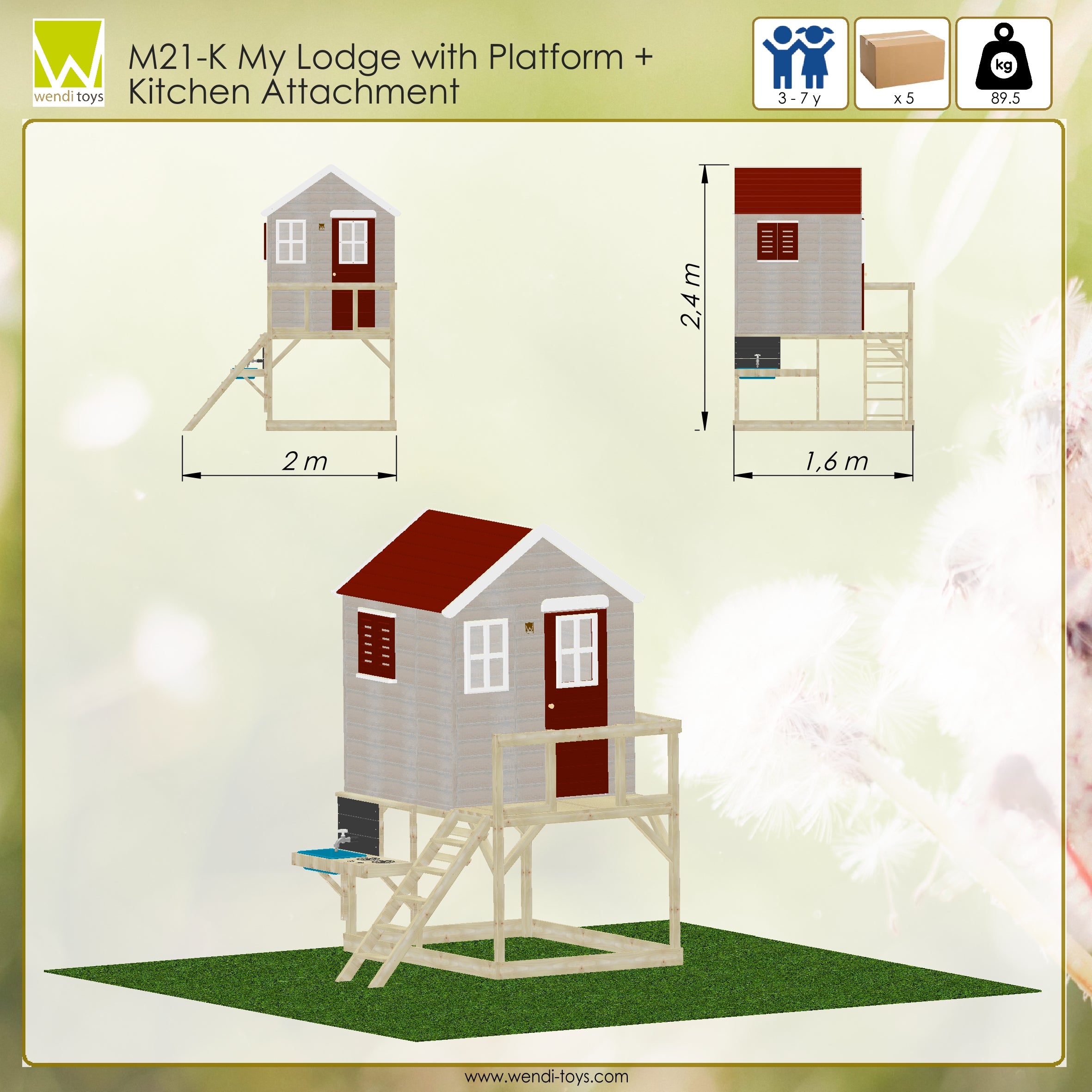 M21-K My Lodge with Platform + Kitchen Attachment