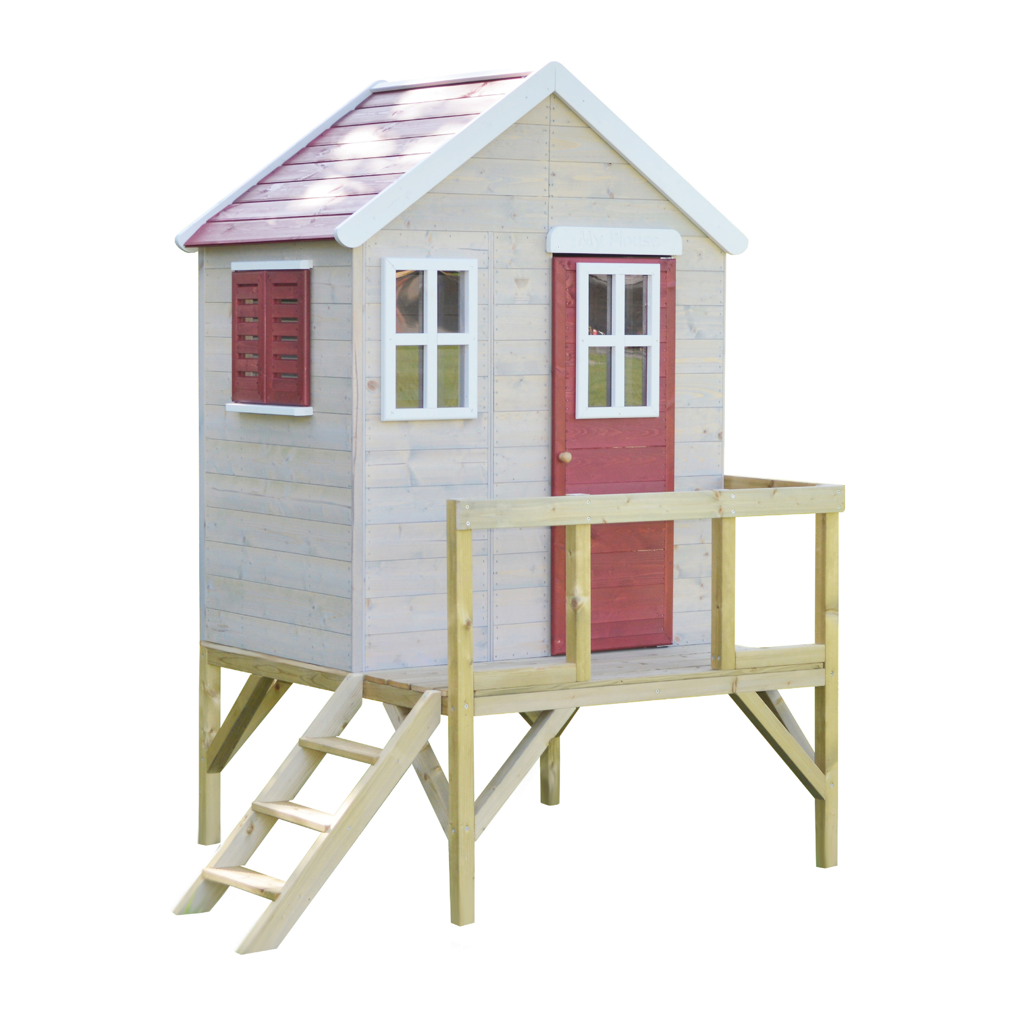 M25R Playhouse with Platform My Cottage Red