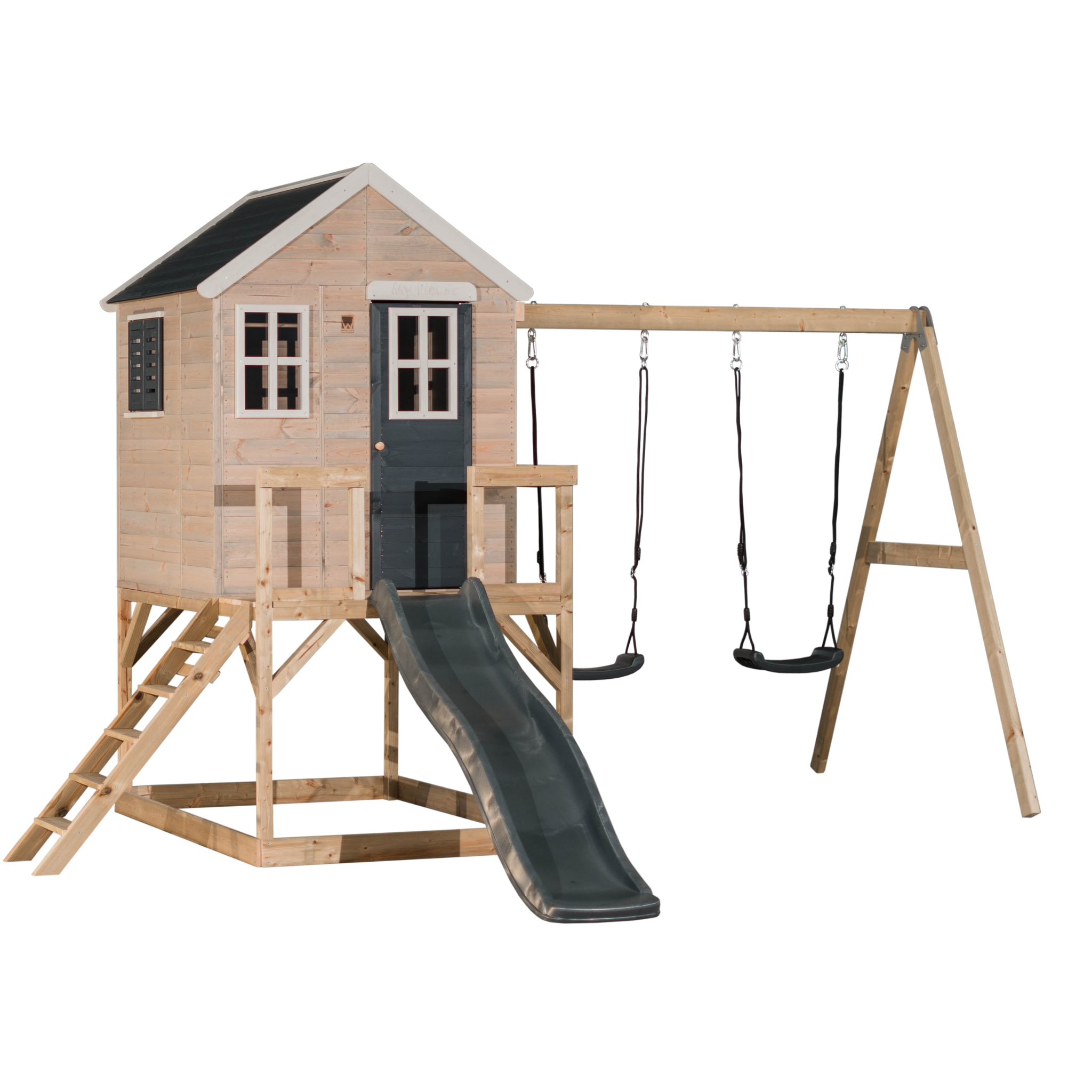 M28 My Lodge with Platform, Slide and Double Swing