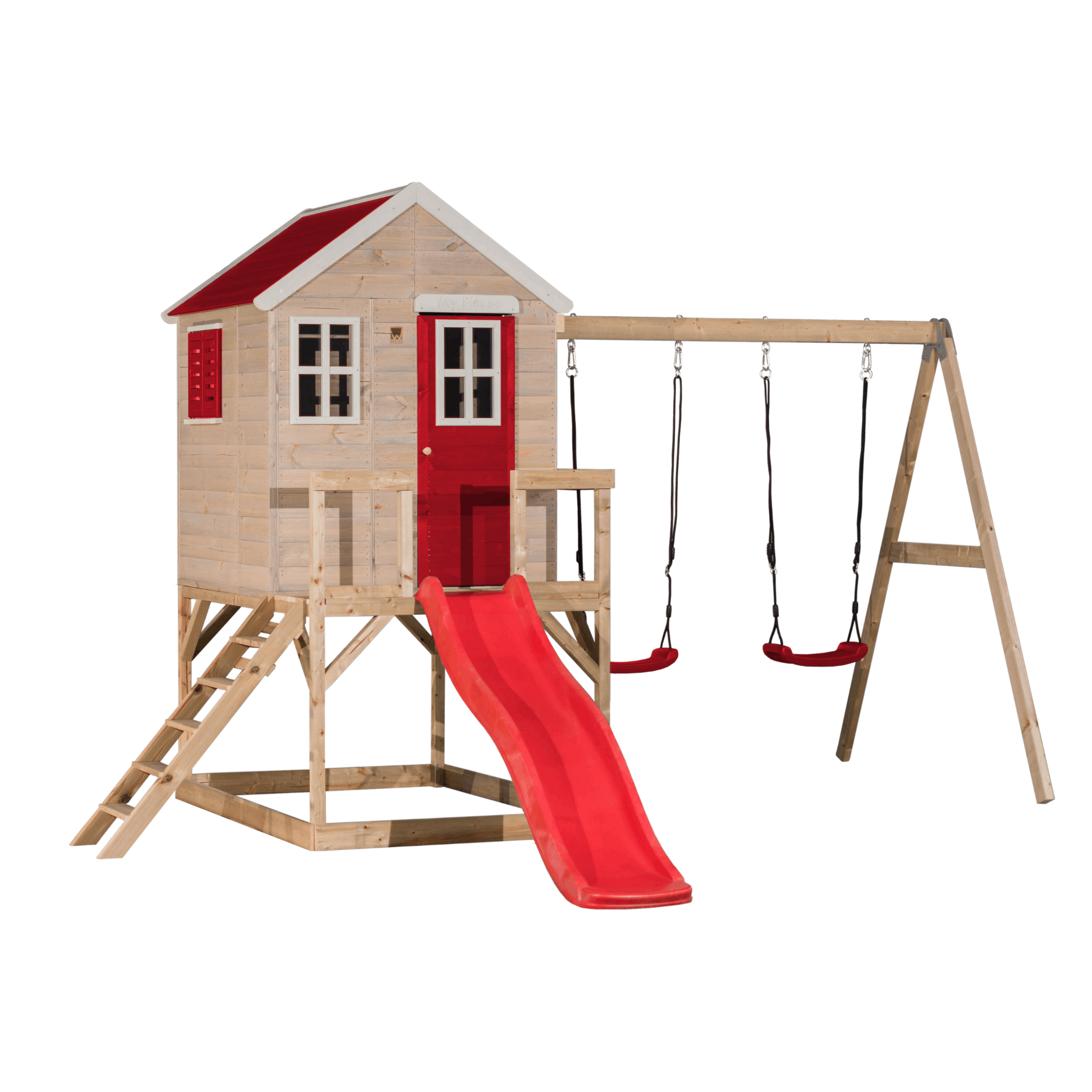 M28 My Lodge with Platform, Slide and Double Swing
