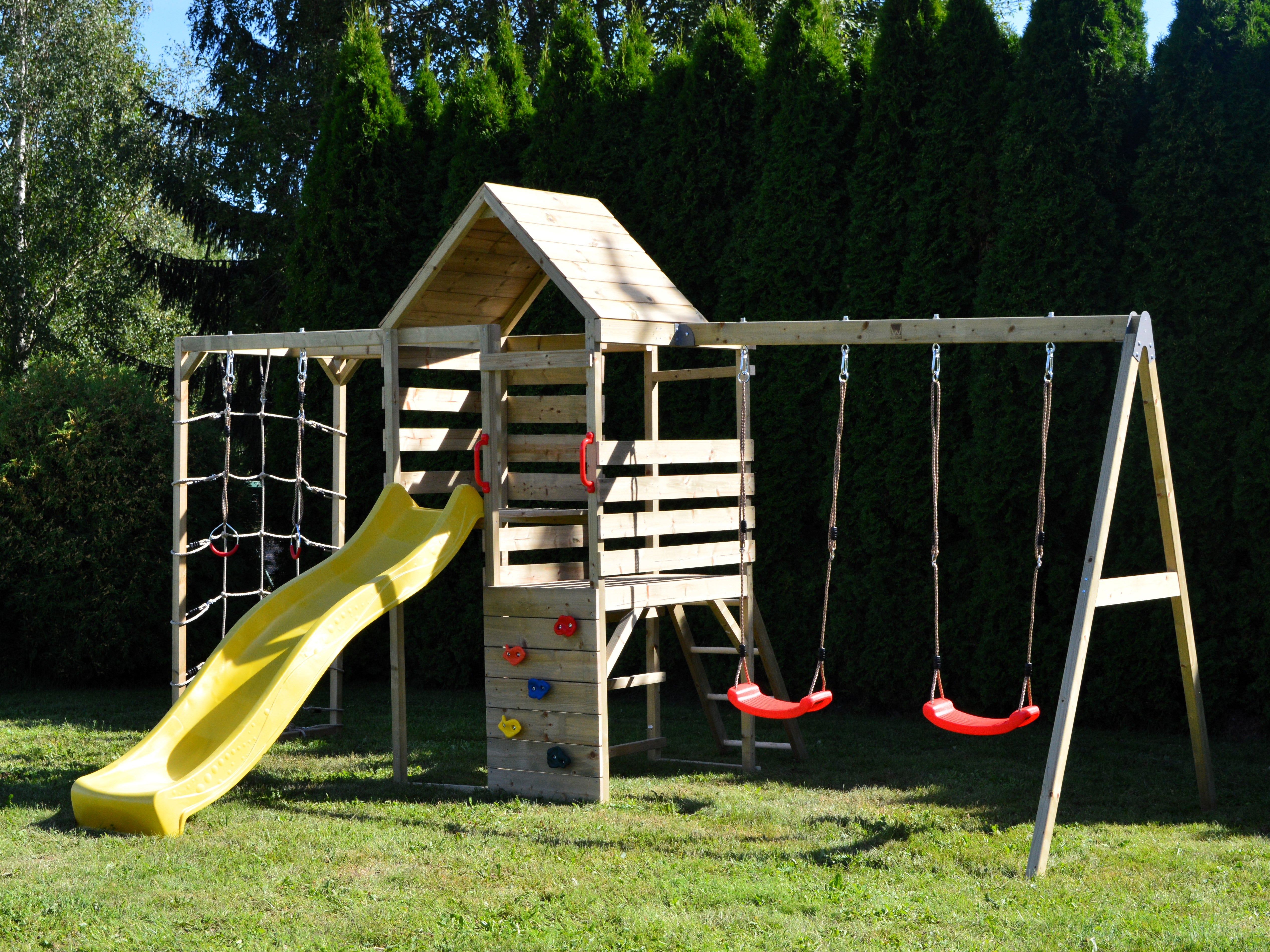 M42-K Climb Tower Set with Double Swing and Gym & Kitchen Attachment