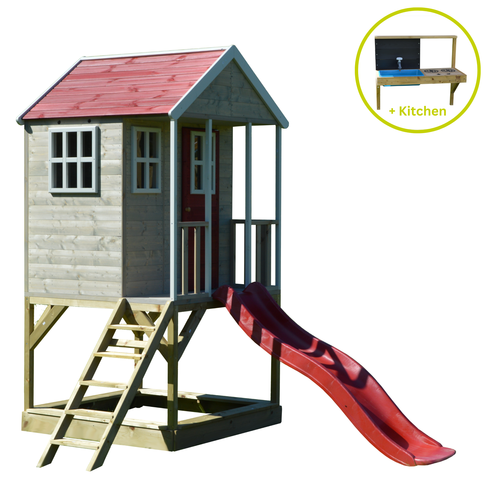 M8R-K Nordic Adventure House with Platform and Slide + Kitchen Attachment