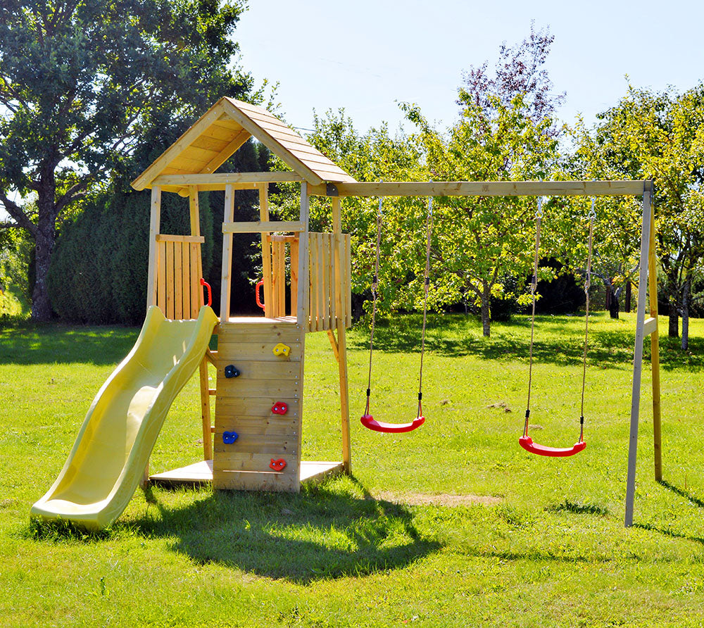 J5 Junior Play Tower with Slide, Sandpit and Double Swing