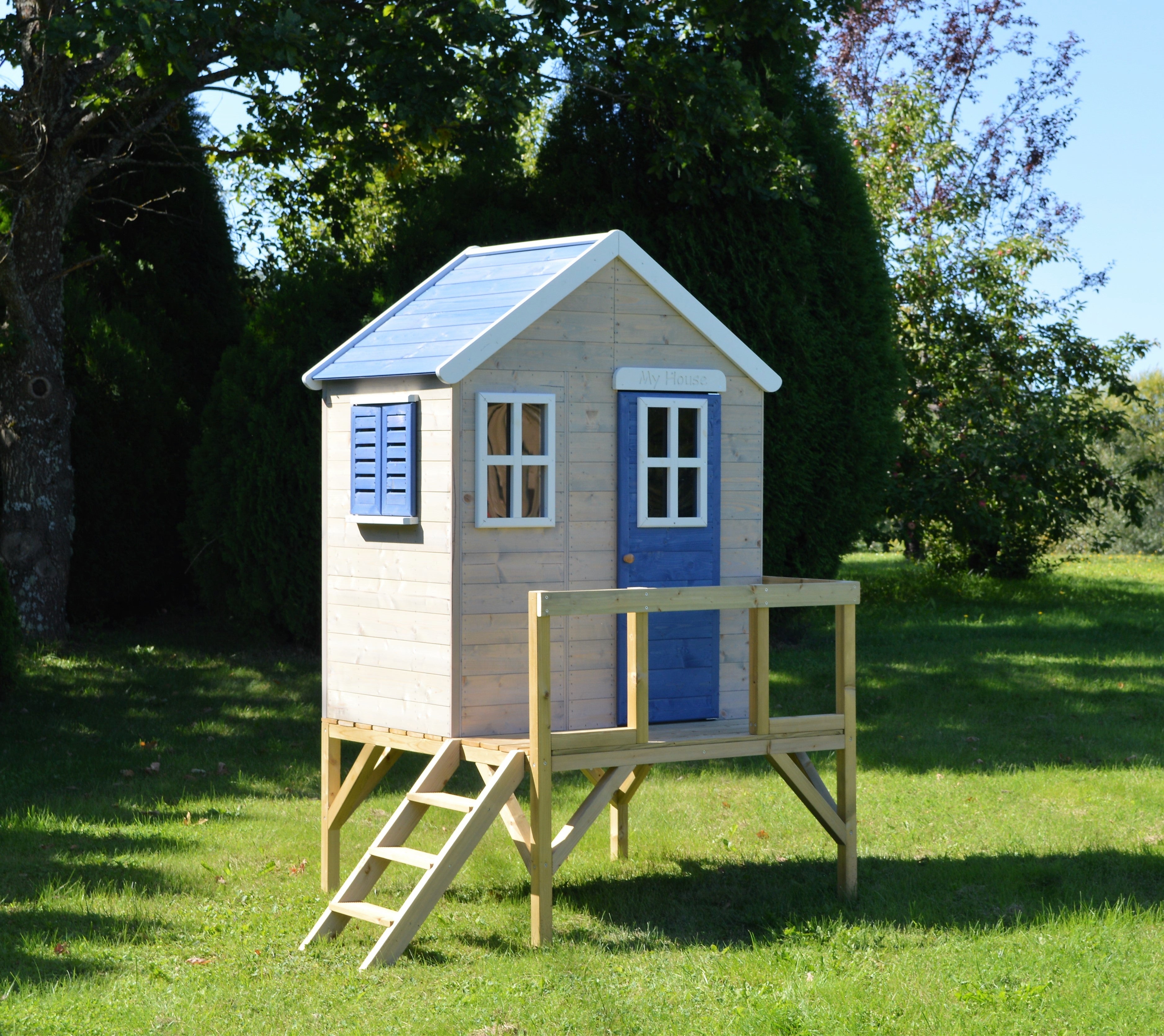 M25B Playhouse with Platform My Cottage Blue