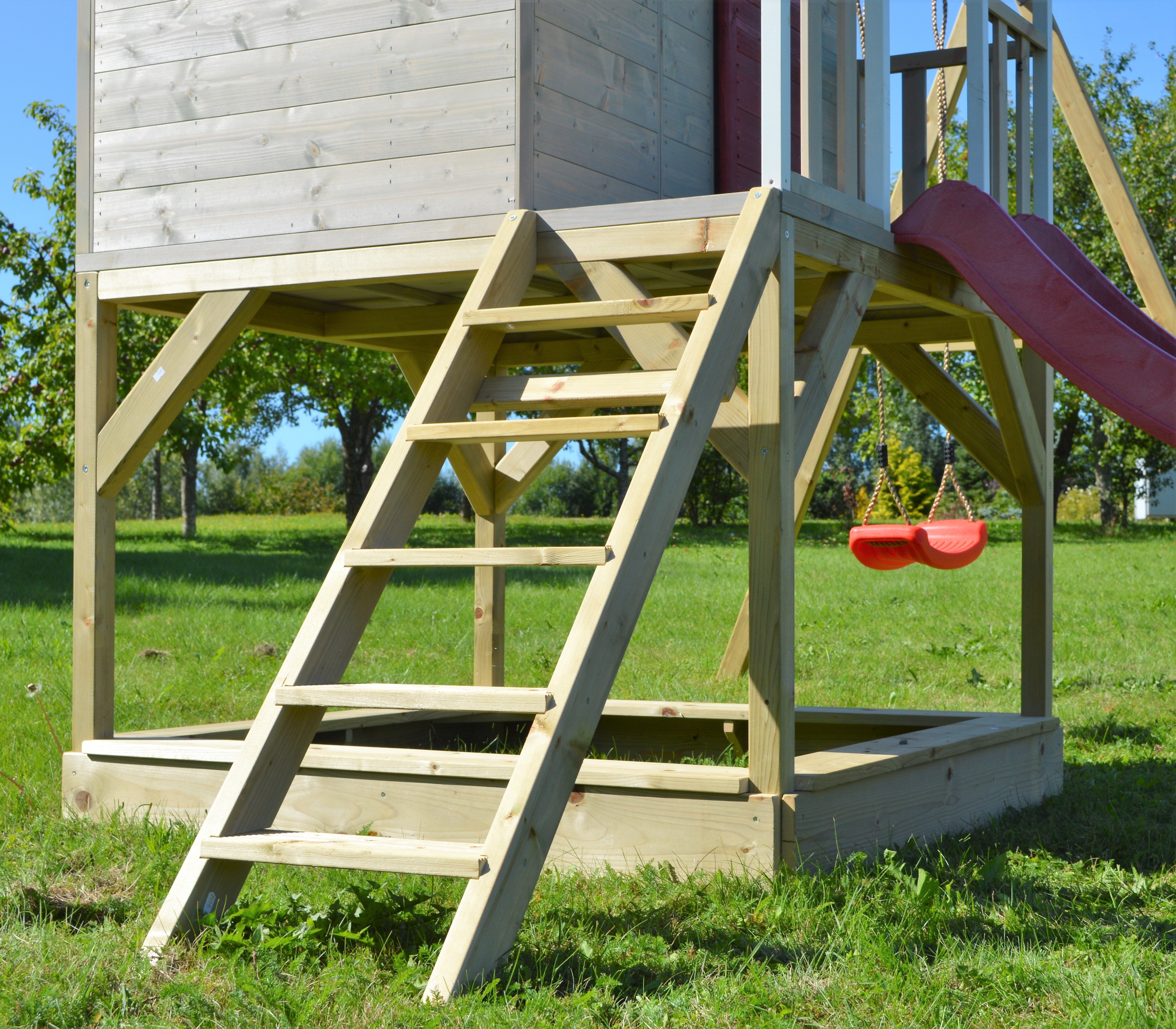 M29R Summer Adventure House with Platform, Slide and Double Swing