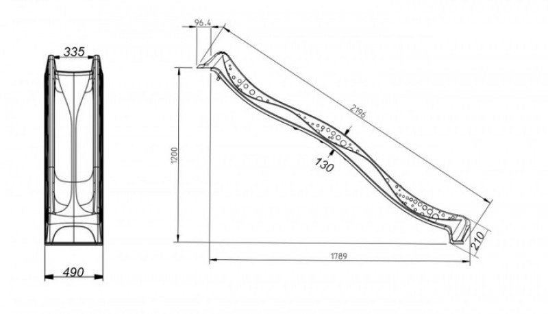 WE-509 HDPE Slide Yellow for 120 cm Platform